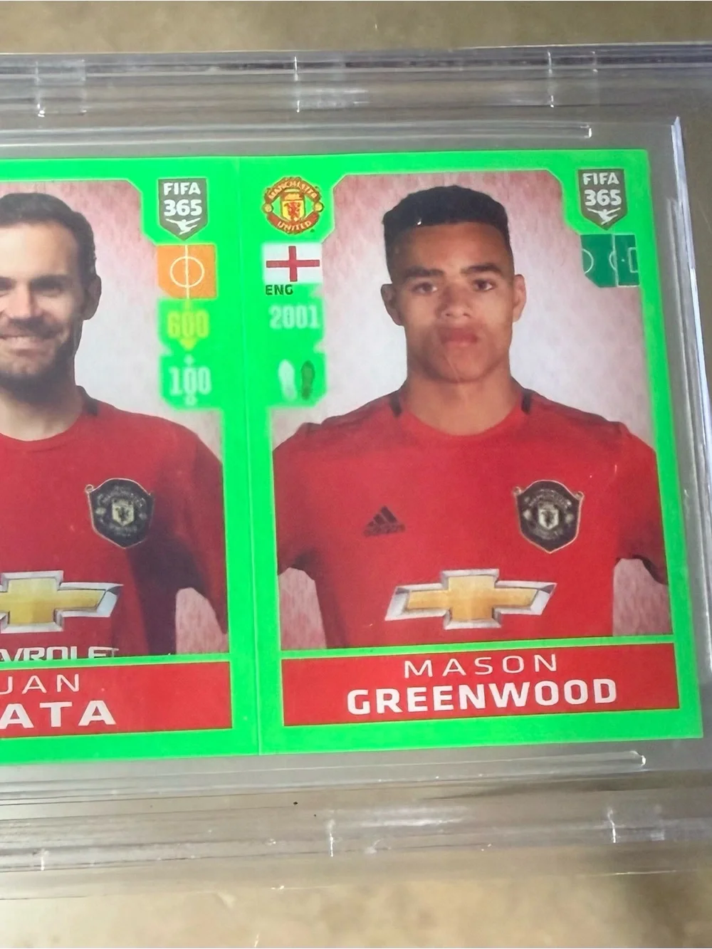 Mason Greenwood Manchester United FIFA365 Green Holo Sticker
